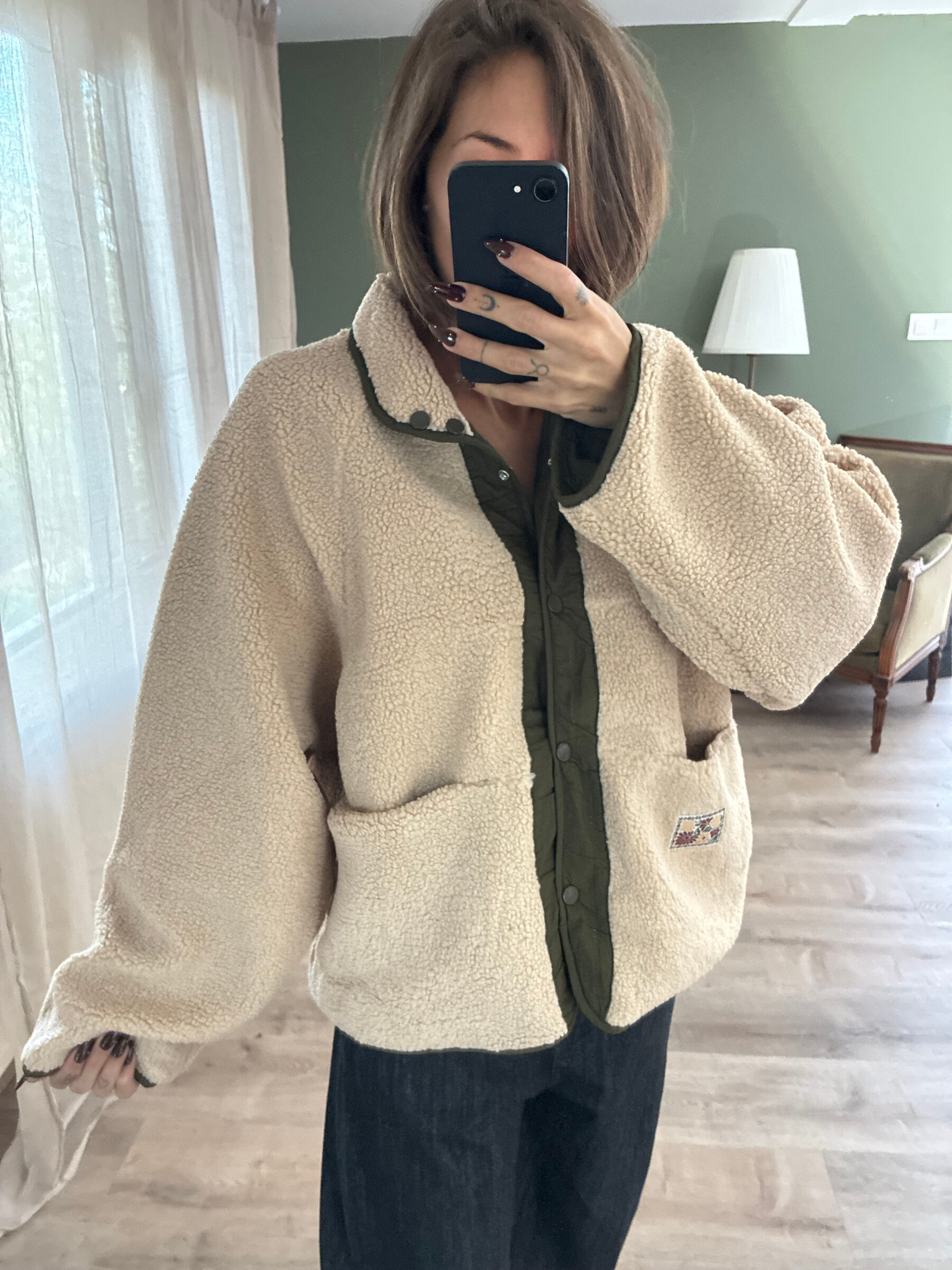 Polaire Flora rose (modèle 2) Beige