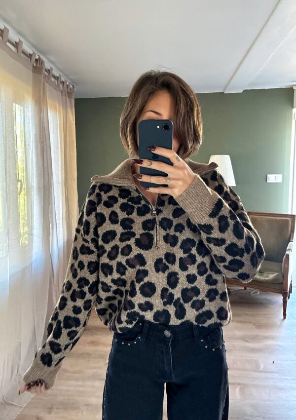 Pull Sienna léopard